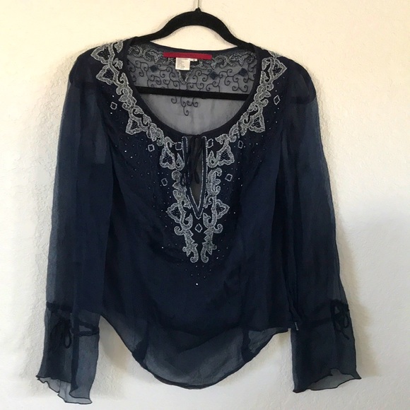 Emma Black beautiful silk blouse - Picture 3 of 10